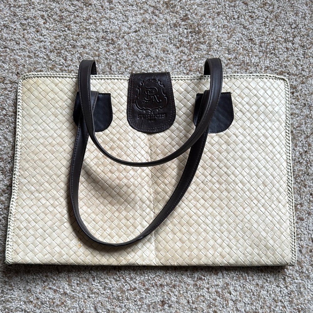 St Regis Cream & Brown Woven Tote Bag